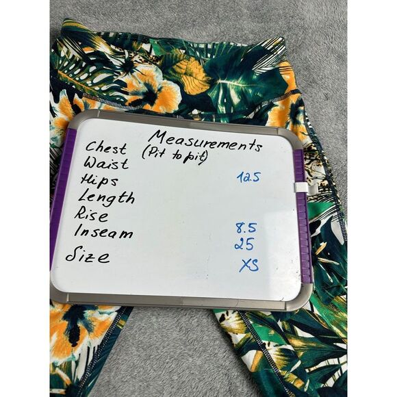 Sweaty Betty The Contour Leggings Green Hibiscus Floral Print Size XS - Picture 7 of 7